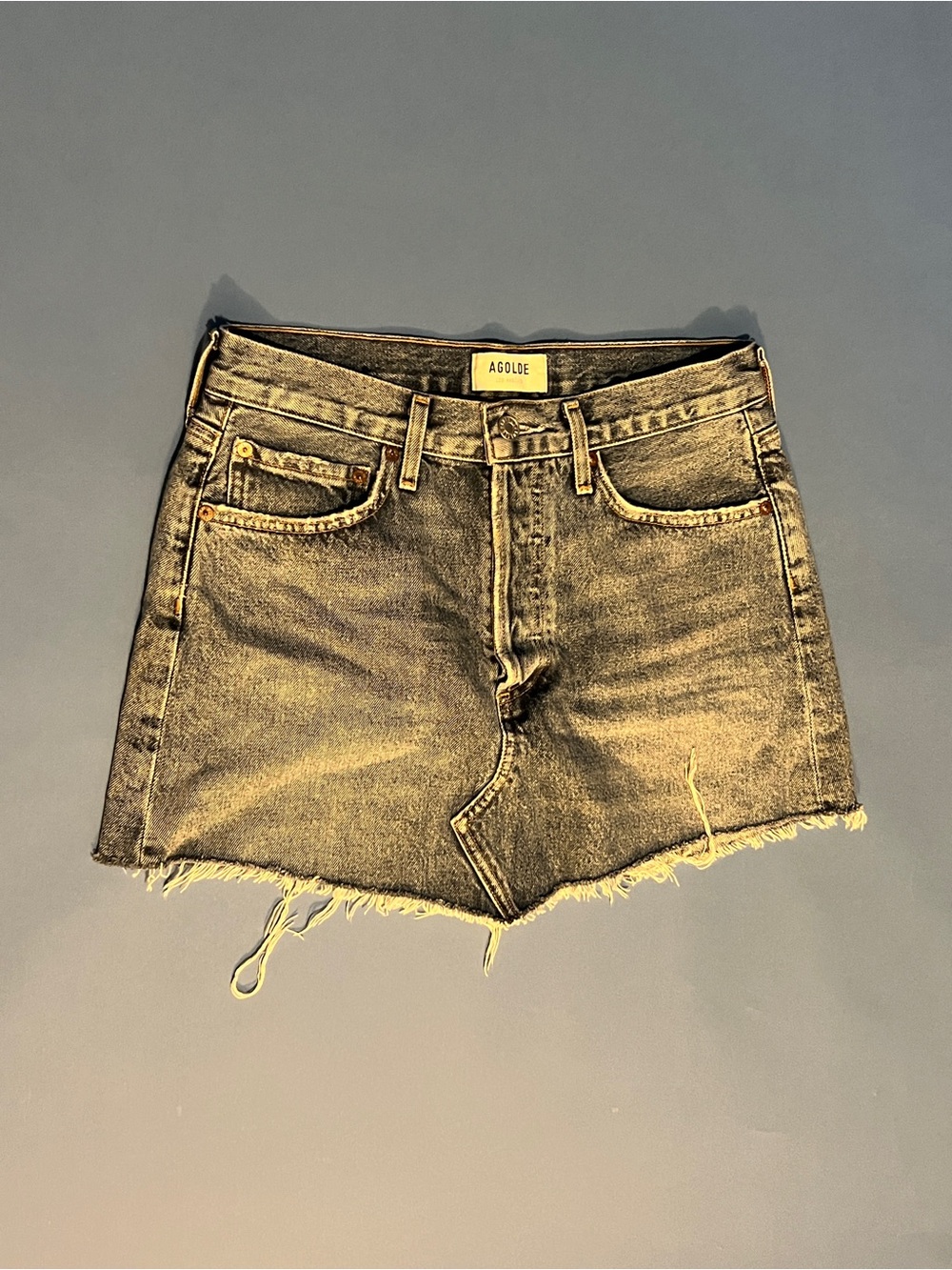 Agolde Blue Jean Denim Short Mini Skirt